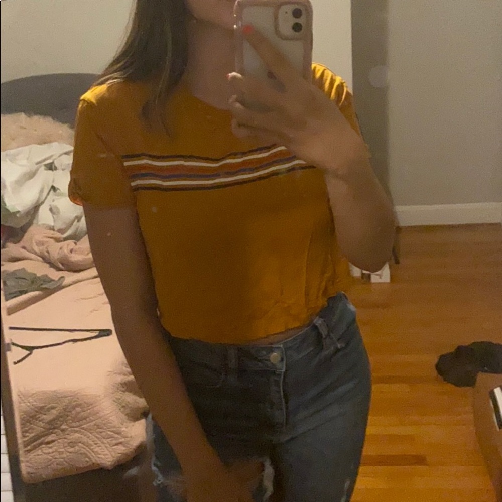 garage yellow crop top